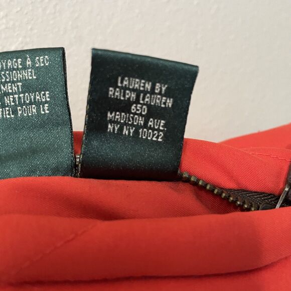 LRL Ralph Lauren Reversible Puffer Vest Womens S Orange Olive Quilted Full Zip - Picture 3 of 16